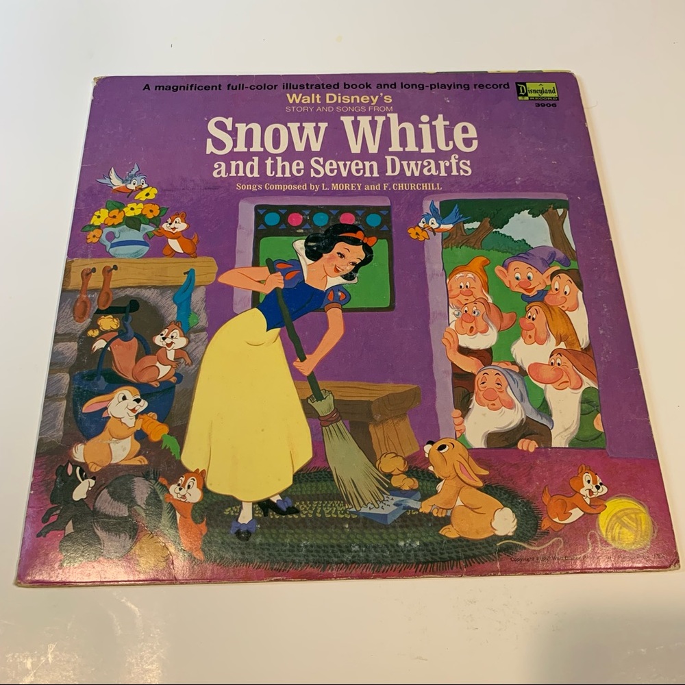 Walt Disney 1969 Snow White and the Seven Dwarfs Record & Book LP # 3906